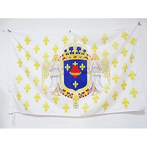 AZ FLAG Flagge KÖNIGREICH Frankreich Engel HEILIGSTES Herz JESU 150x90cm - KÖNIGREICH DER Franzosen Fahne 90 x 150 cm Scheide für Mast - flaggen Top Qualität von AZ FLAG