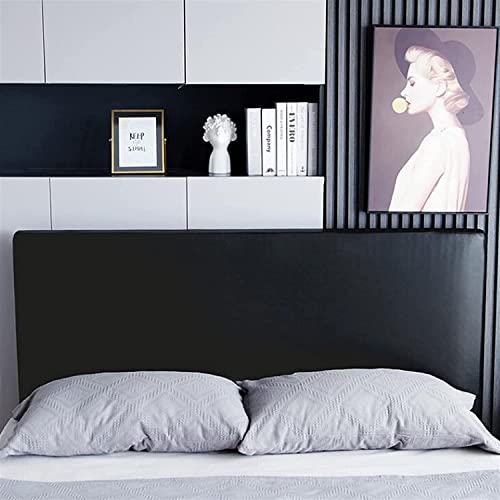 AZMANI Soft Leather Headboard Cover Stretch All-Inclusive Tight Wrap Bed Head Cover Solid Color Bed Back Protector Cover for Single Double Queen King ，Stretchable (Color : Black, Size : 190-210cm) von AZMANI