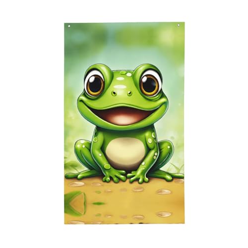 Grüner Frosch-Druck, Outdoor-Flagge, Garten, Ausstellung, Hof, Terrasse, Briefkasten, Veranda, Veranda-Flaggen, saisonale Dekoration Grüner Frosch-Druck, Outdoor-Flagge, Garten, Ausstellung, Hof, Terrasse, Briefkasten, Veranda, Veranda-Flaggen, saisonale Dekoration von AZXMGOP