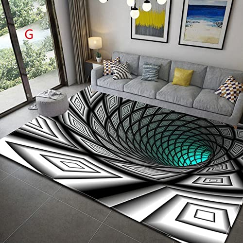 AZZRRO 3D Optical Illusion Teppiche, 110x140cm Interessanter Quadrat Teppiche Wirbelfalle Teppich, Anti-Rutsch-Teppich für den Innen- und Außenbereich Küchenboden Flur von AZZRRO