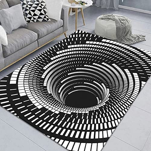 AZZRRO 3D Optische Täuschung Teppich 110x140cm Illusionsteppich Vortex Carpet 3D Bodenloses Loch Zotteliger Teppich Teppich Für Wohnzimmer Schlafzimmer Esszimmer Fußmatte Küchenfußmatten von AZZRRO