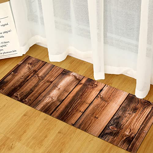 AZZRRO Holzmaserung Home Decor Eingang Fußmatte 120x70cm Küchenmatte Wohnzimmer Dekor Schlafzimmer Boden Flur Balkon Teppich Bad Anti-Rutsch-Fußpolster von AZZRRO