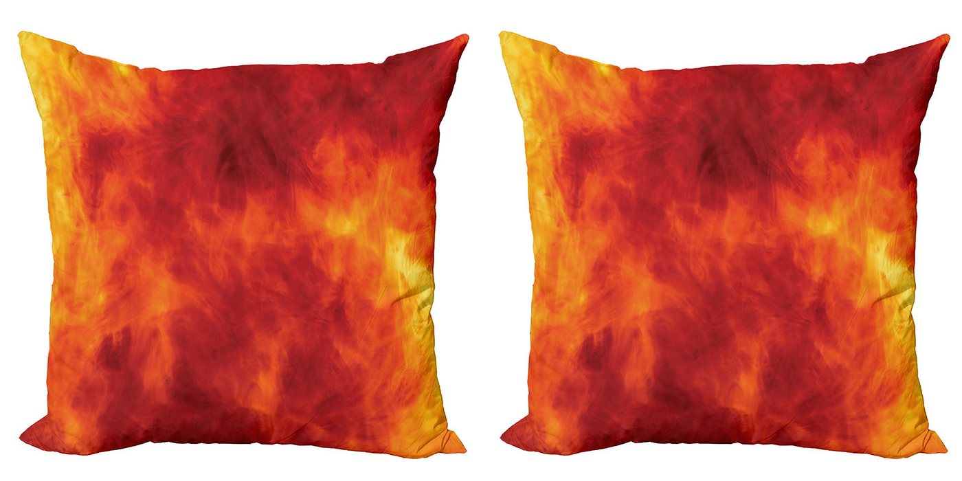 Kissenbezüge Modern Accent Doppelseitiger Digitaldruck, Abakuhaus (2 Stück), Orange Feuer und Flammen Entwurf von Abakuhaus