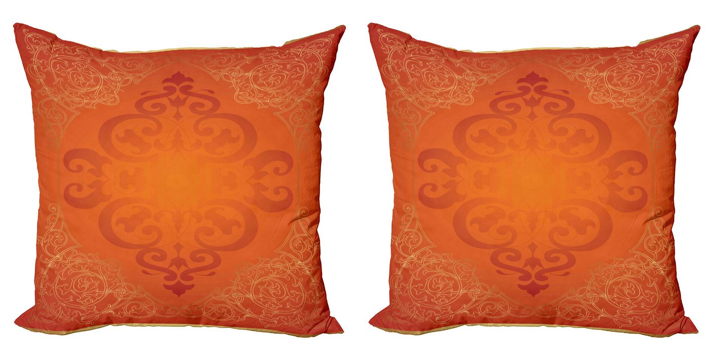 Kissenbezüge Modern Accent Doppelseitiger Digitaldruck, Abakuhaus (2 Stück), Orange Königliche Antike Motive von Abakuhaus