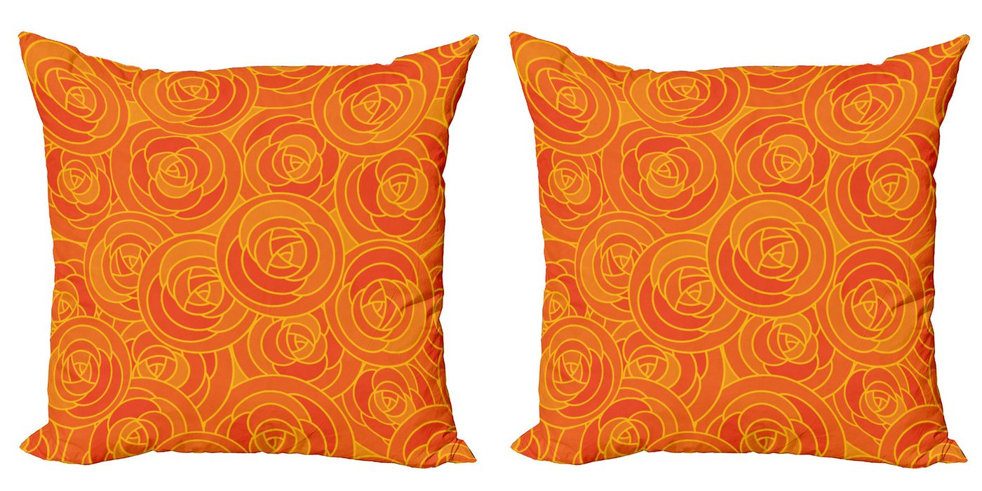 Kissenbezüge Modern Accent Doppelseitiger Digitaldruck, Abakuhaus (2 Stück), Orange Umreißen Roses Herbst von Abakuhaus
