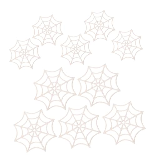 Abaodam 10st Spinnennetz Aus Kunststoff Halloween-Spinnennetz-zubehör Spinnennetz-Dekoration Halloween Dekorative Requisiten Halloween-Szene Requisiten Weiß Spielzeug Plastik von Abaodam