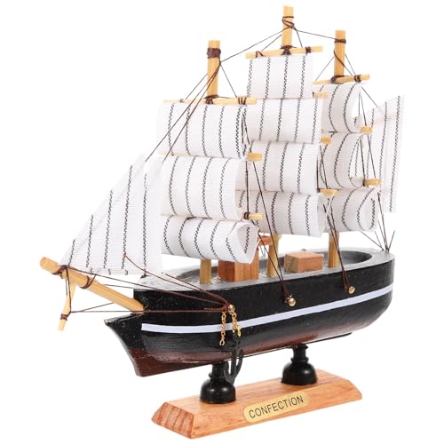 Abaodam 2st Segeldekoration Segelboot-Figur Segelboot-Form-Ornament Segelschiff Aus Holz Hölzern -dekor Bausatz Für Segelschiffe Nordisches Dekor Strand Jahrgang Bambus Antiquität von Abaodam