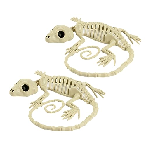 Abaodam 2st Spezielle Tierskelettdekoration Skelett-Gecko-Dekorationen Schreckliches Partyskelett Gecko-Skelett-Ornament Vintage Tierskelett Requisiten Besonderes Tier Halloween Ornamente von Abaodam