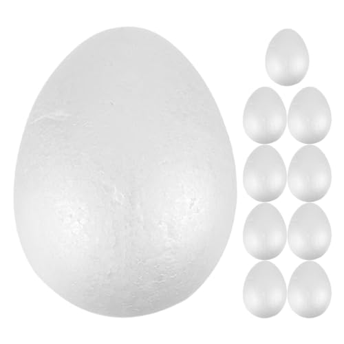 Abaodam Schaumstoff-Eier Zum Basteln 10 Stück Glatte Weiße Basteleier Eier Zum Selbermachen Bemalbare Ostereier Für Ostern Halloween Weihnachten Schule DIY-Malprojekt 10 cm von Abaodam