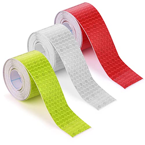 Abeillo Reflektorband Selbstklebend, 3 Rollen/3 m Zuschneidbar Reflektor Aufkleber, Reflektierendes Klebeband Starke Reflektion, Reflektor Tape für Sicherheit im Straßenverkehr - 2,5 cm Breite von Abeillo