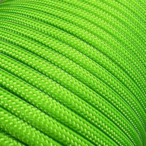 Paracord Nylon Seil Schnur Nylonschnur für Armbänder Abspannseile Camping Rope Wäscheleine Maurerschnur Zeltschnur für Army Ternnetz Survival Kit Ausrüstung Biwaksack Tau (Neon Green #017, 4mm 10m) von Abio