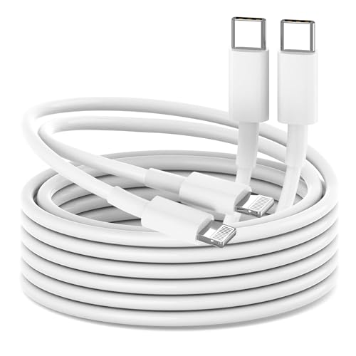 USB C auf Lightning Kabel 2m, [2 Stück] Apple MFi Zertifiziert Langes iPhone Ladekabel USB C Lightning Schnellladekabel und Datenkabel für iPhone 14 13 12 11 Pro Max 8 7 6 5 4 Plus SE X - Weiß von Acecene