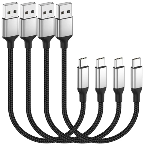 USB C Kabel Kurz 20cm, 4 Pack 3A Schnellladekabel USB C Ladekabel Kurz USB C auf USB A Kabel Typ C Datenkabel für Huawei Mate 50/40/30 Pro Xiaomi Samsung Galaxy S23 S22 S21 Ultra Google Oneplus von Acecene