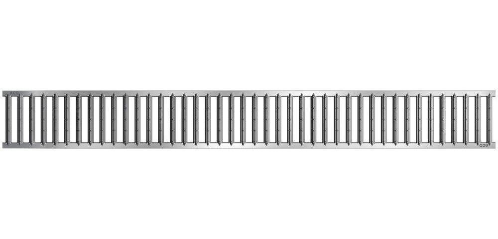 Aco Entwässerungsrinne ACO Self Stegrost Standardline Stahl 1 m silber von Aco