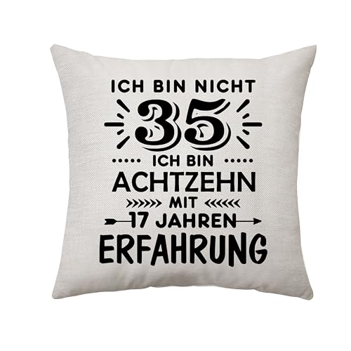 35. der Frauen Geburtstagsgeschenke Geburtstag Kissenbezug Geschenke zum Drehen 35 Jahren Mama Daddy Schwester Nanny Tante Onkel Freund Lustige Geburtstagsgeschenke (35.) von Aconesong