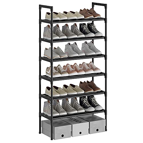 AcornFort® S-534 6 Ebenen Stöckiges Schwarz Verstellbare Schuhablagen Schuhaufbewahrung Hohes Schuhregal Organizer Regal Halteständer für 18 Paar Schuhe, 56 x 30 x 110 cm,Extra Robuste Bauweise von AcornFort