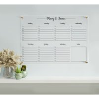 Acryl Wochenkalender | Paarkalender Personalisierter Kalender Für Die Wand Familienplaner 2023 Hochzeitsgeschenk Planer von AcrylifeArt