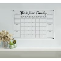 Anpassbarer Familienkalender | Personalisierter Acryl-Kalender Familienplaner 2023 Mit Marker| Trocken Abwischbarer Planer Reduziert von AcrylifeArt