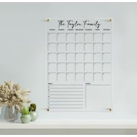 Personalisierbarer Acryl-Monatskalender | Personalisierter Kalender Für Die Wand Familienplaner 2023 Trocken Abwischbares Brett Blumen von AcrylifeArt