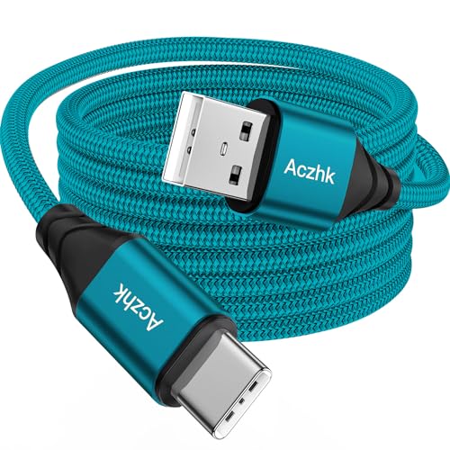 USB C Kable 5M, Extra Lang USB C Ladekabel Nylon PS5 Controller Ladekabel USB Typ C Kable für Huawei P30 Mate30,Sony XperiaSamsung Galaxy S22/S21/S20,Note 10 9 8,PS5,LG V30 V20 G6 G5,（grün） von Aczhk