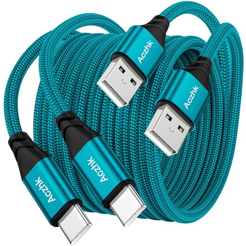 USB C kabel 2M 2pack Type C Charger Fast Charging 3A Lead Nylon Braided forSamsung Galaxy S21 S20 S10 S9 S8 A12 A20e A21s A40 A51 Huawei P30 P20 P40,Google Pixel,Sony Xperia,Switch von Aczhk