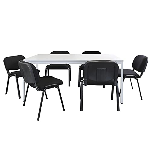 ADB Büro Sitzgruppe Konferenztisch 160x80cm mit Stühlen Besprechungstisch für 6 Personen von ADB Betriebseinrichtungen GmbH