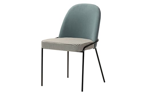 Adda Home Stuhl, Leinen, Polyester, Metall, Grün/Weiß/Schwarz, 50X58X83 cm von Adda Home