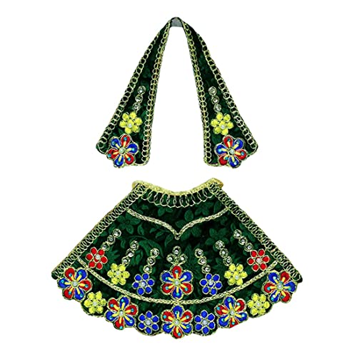 Aditri Creation Green Laxmi Durga Devi MATA Dress poshak vastra Cloth lehanga Chunari Puja Item for Idol Statues (Size:- 7") von Aditri Creation