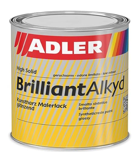 ADLER Brilliantalkyd - Rot, RAL3020 Verkehrsrot 125 ml - Kunstharzlack glänzend, Decklack für innen und außen, Wetterbeständigt, Bootslack, Yachtlack von ADLER