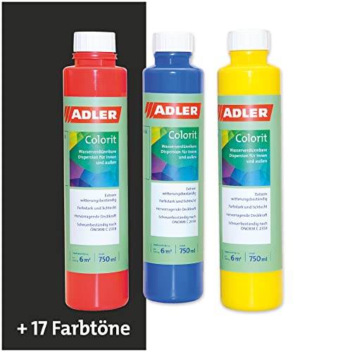 ADLER Colorit-AF 510 Abtönfarbe Volltonfarbe 750ml OX-Schwarz Wandfarbe von ADLER