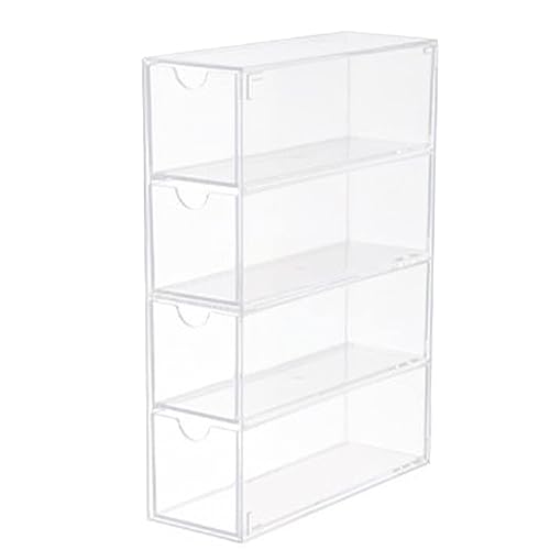 Agatige Acryl-Brillen-Aufbewahrungsbox, 4 Schubladen, transparent, stapelbar, Sonnenbrillen-Organizer, klare Schubladen, Brillen-Aufbewahrung, Organizer-Box für Zuhause, Büro, Geschäft von Agatige