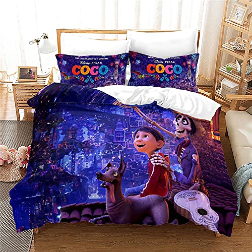 Agmdno Coco Bettwäsche-Set,kinderbettwäsche, Bettdeckenbezug 135 X 200 cm, Kopfkissenbezug 80 X 80 cm,Bettbezug,3D Bettwäsche (A02,135x200cm+80x80cmx1) von Agmdno