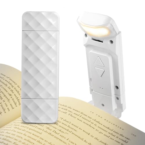 AiQInu Leselampe Buch Klemme, Wiederaufladbare USB Leselicht im Bett, 3 Farbtemperaturen und 5 Helligkeitsstufen, Buchlampe LED Leselampe, LED Klemmleuchte Buch von AiQInu