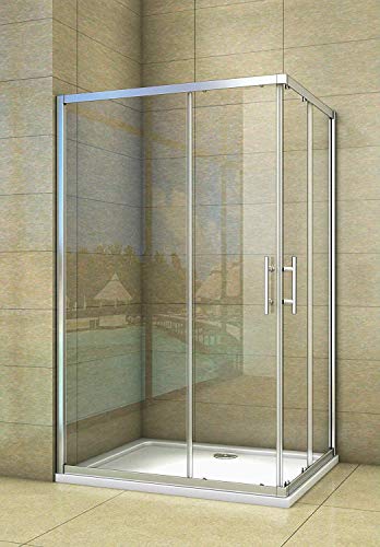 Aica Sanitär duschkabine 90 x 90 cm eckeinstieg eckkabine duschabtrennung schiebetür NANO sicherheitsglas 195cm von Aica Sanitär