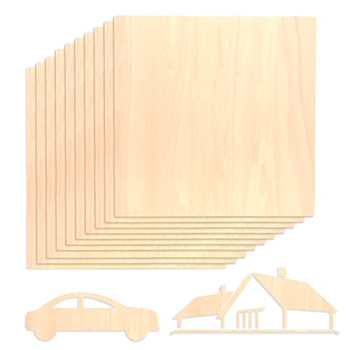 Aicharynic 200 * 200 * 2mm Lindenholz, 10 Stück Balsaholz Platten Sperrholz holzplatten zum basteln, ideal für Laserprojekte, DIY Modell, Kunst und Handwerk, Gemälde von Aicharynic