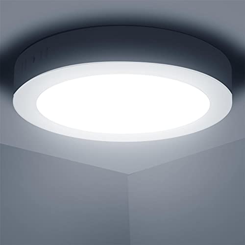 Aigostar LED Deckenlampe 12W Deckenleuchte, 6500K Kaltweiß 1350lm Badezimmer Lampe ideal für Badezimmer Balkon Flur Küche Wohnzimmer Ø17.4cm von Aigostar