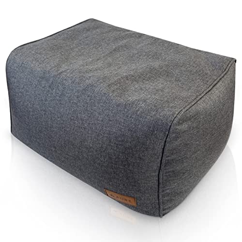 Aiire Sitzhocker Grau rechteckiger 50x40x30 cm - Pouf Hocker, Sitzpouf, Hochwertiger, Pflegeleichter Sitzpuff - Sitzsack Fußstütze oder fußhocker für Wohnzimmer und Schlafzimmer von Aiire