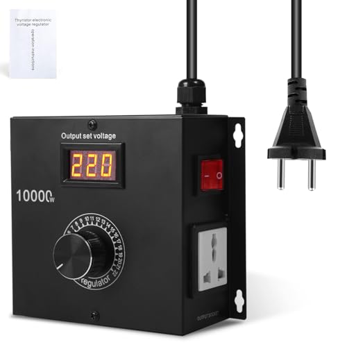 10000W Drehzahlregler 230V Motor Drehbare Spannungsregler Dimmer Temperaturregler Drehzahlregler Lüfter Leistungsregler 230V für Elektrische Bohrmaschinen Poliermaschinen Etc. von Ailao