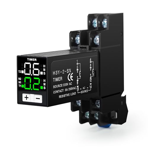 Ailao Zeitschalter 230V Digitales Zeitrelais Relais 0.1s-99h Zeitschaltuhren für Lichter Zykluszeitsteuerung Verzögerer 4 Normalerweise offen/Normalerweise geschlossen 8 Pins AC220v mit Sockel. von Ailao