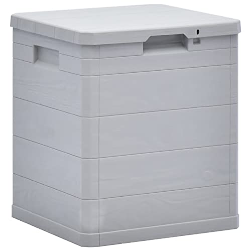 Garten Aufbewahrungsbox Outdoor Box Wasserdicht Gartenbox Auflagenbox, Kissenbox für Garten Balkon und kleine Flächen Hellgrau 90 L von Ailgely