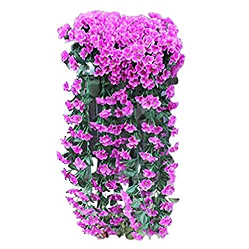Ailovone Künstlich Hängende Blumen künstliche hängepflanzen kunstblumen Balkon Kunstblumen Veilchen Hgende Blumen Künstliche Blumen an der Wand efeu künstlich für Büro, Party (Lila-1pcs) von Ailovone