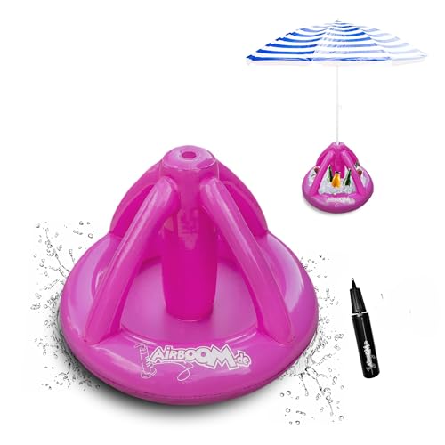 Airboom - aufblasbarer Schirmständer für Strandschirme Getränkekühler Sonnenschirmhalter Strand Camping Sonnenschutz (pink) von Airboom