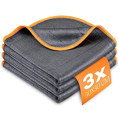 Airlab 3X Carbon Tücher Fensterputztücher, Mikrofasertücher Glastücher Fenstertuch Streifenfrei, Mikrofaser Putztücher Reinigungstuch Lappen für Kristallklare & Streifenfreie Scheiben, Orange, 400 GSM Airlab 3X Carbon Tücher Fensterputztücher, Mikrofasertücher Glastücher Fenstertuch Streifenfrei, Mikrofaser Putztücher Reinigungstuch Lappen für Kristallklare & Streifenfreie Scheiben, Orange, 400 GSM von Airlab