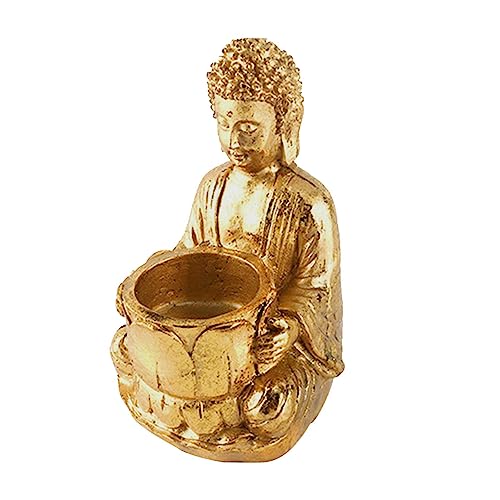 Buddha-Statue Teelichthalter - Meditationskerze Kleines betendes Buddha-Dekor - Buddha-Figur, Zen-Statue, LED-Teelichthalter für Hinterhof, Wohnzimmer, Innenbereich Aizuoni von Aizuoni