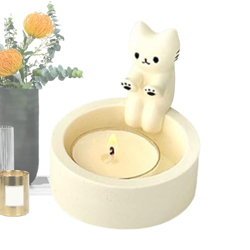 Cat Warming Paws Candle Holder | Cute Scented Light Holder | Adorable Funny Handmade Sturdy High Tempe Resistant Cat Candlestick Holder Gift for Girl Women, Cat Lover von Aizuoni