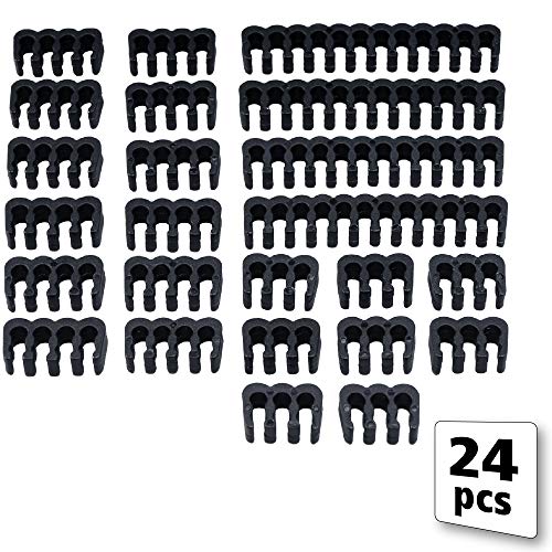 Akasa Kabelkamm Set Kabel Management, 24 Kämme Kit, 24 pin x 4 Stück, 8 pin x 12 Stück, 6 pin x 8 Stück, 3 mm, schwarz, für PC und modulare PSU, AK-MX293 von Akasa