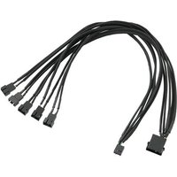 Akasa PC-Lüfter Y-Kabel [5x PC-Lüfter Stecker 4pol. - 1x PC-Lüfter Buchse 4pol., IDE-Strom-Stecke von Akasa