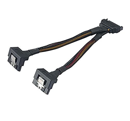 Akasa SATA Power Splitter-Adapterkabel, 15-polig, SATA-Stecker auf 2-Fach SATA-Buchse (rechtwinkelig) von Akasa