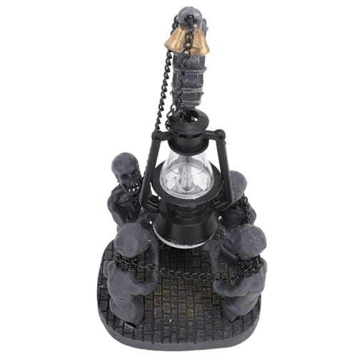 Akozon Vier Schädel LED, Kompakte Exquisite Schädel Lampe Statue für Desktop L Lichter Ornament Halloween Harz Dekoration von Akozon