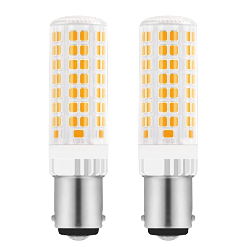 Akynite LED B15d 10W Warmweiß 3000K 900LM, 95 LEDs, Doppelkontakt, AC 220-240V, B15d 75W 80W 100W Halogenlampe ersatz, Nicht Dimmbar, Bajonettfassung B15d LED Warmweiss für Deckenlampen, 2er-set von Akynite